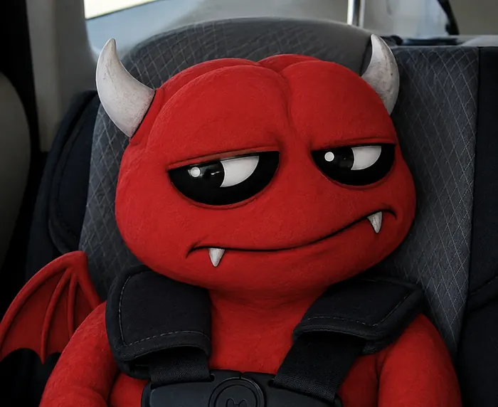 Buckled in, up to something