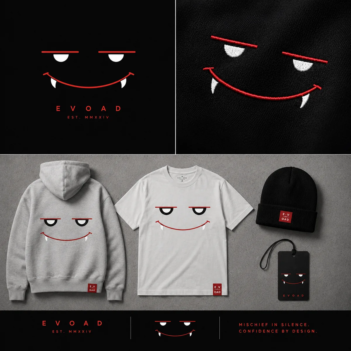 The Evoad mark and its applications across apparel